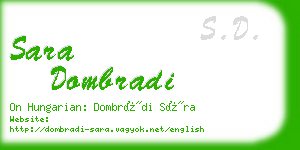 sara dombradi business card